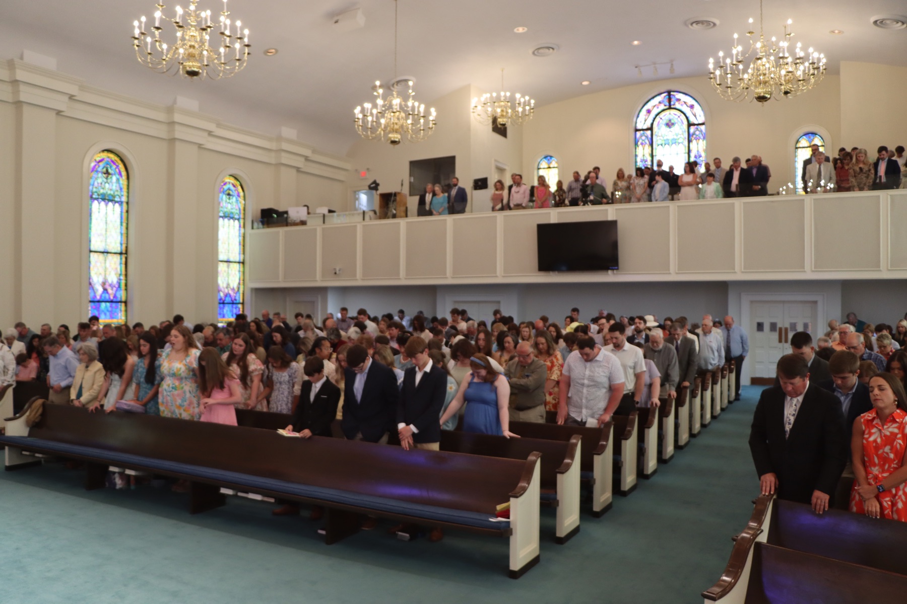 The church family gathered for worship